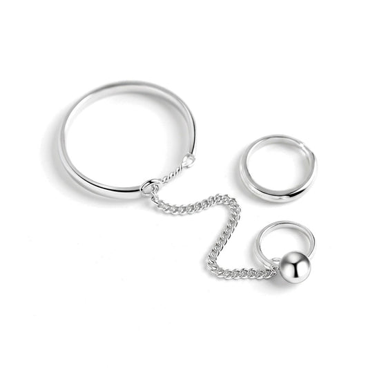 Anillo Abierto Cadena de Bolitas