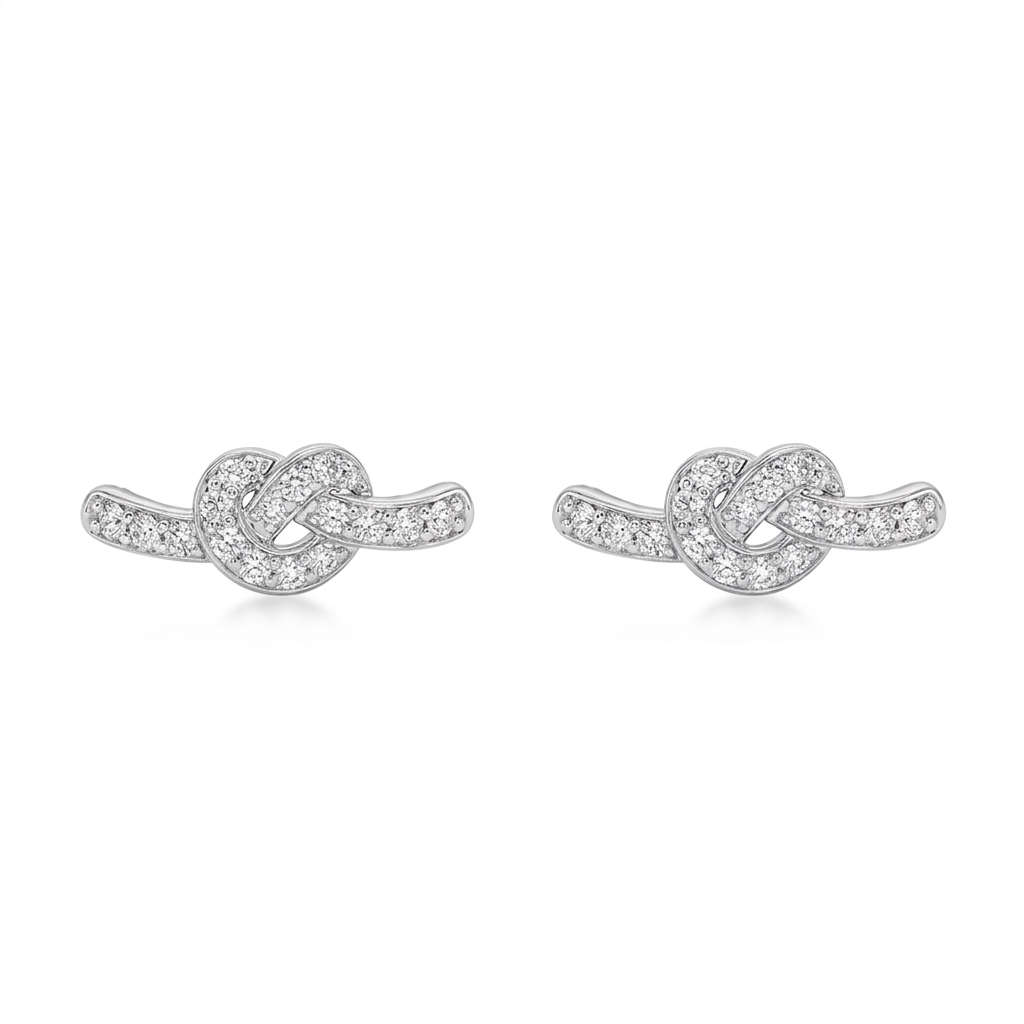 Aretes Nudo de Amor con Zirconia