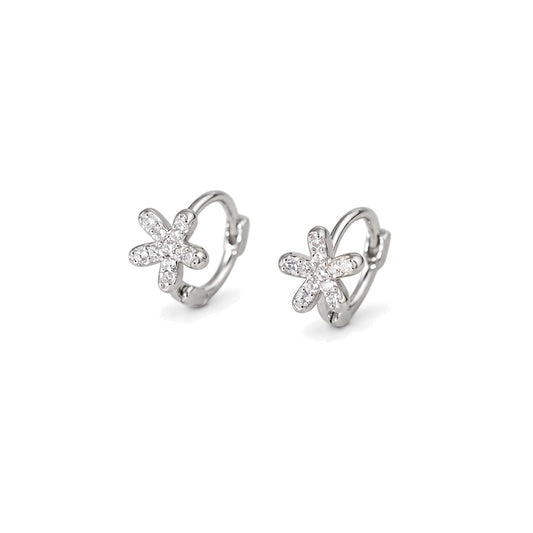 Arracadas Florales con Pavé de Zirconias