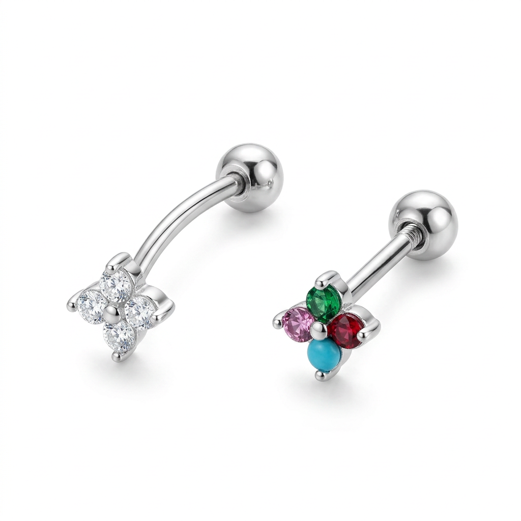 Aretes Trébol de Cuatro Hojas con Zirconias
