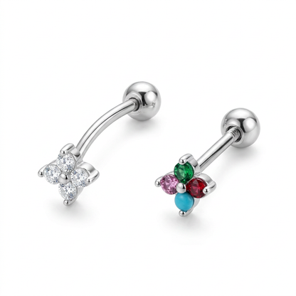 Aretes Trébol de Cuatro Hojas con Zirconias