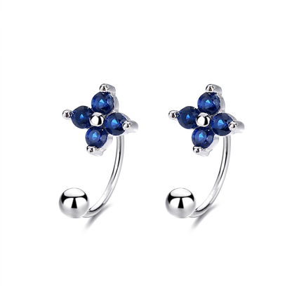 Aretes Bolita Flor o Moño con Zirconia