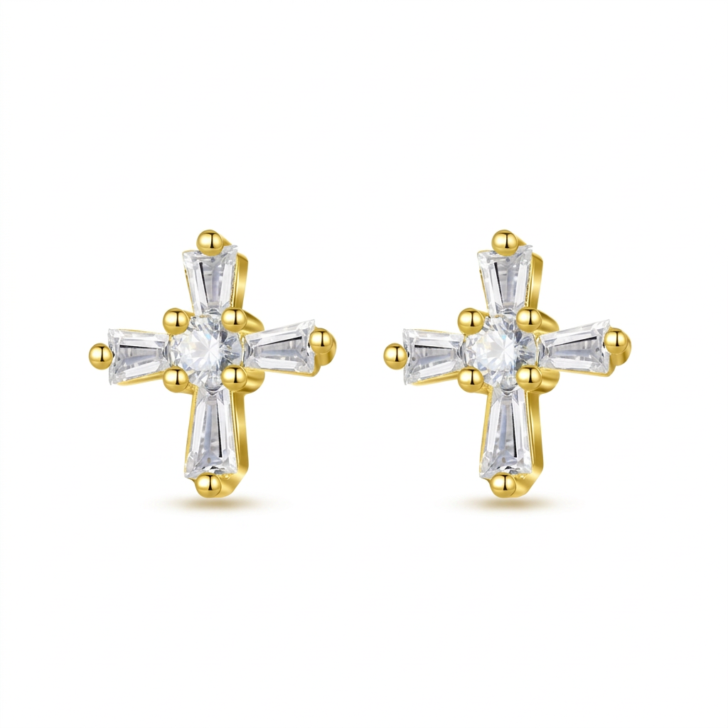 Aretes Cruz Brillante