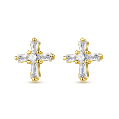 Aretes Cruz Brillante
