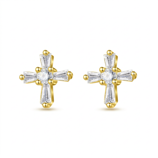 Aretes Cruz Brillante