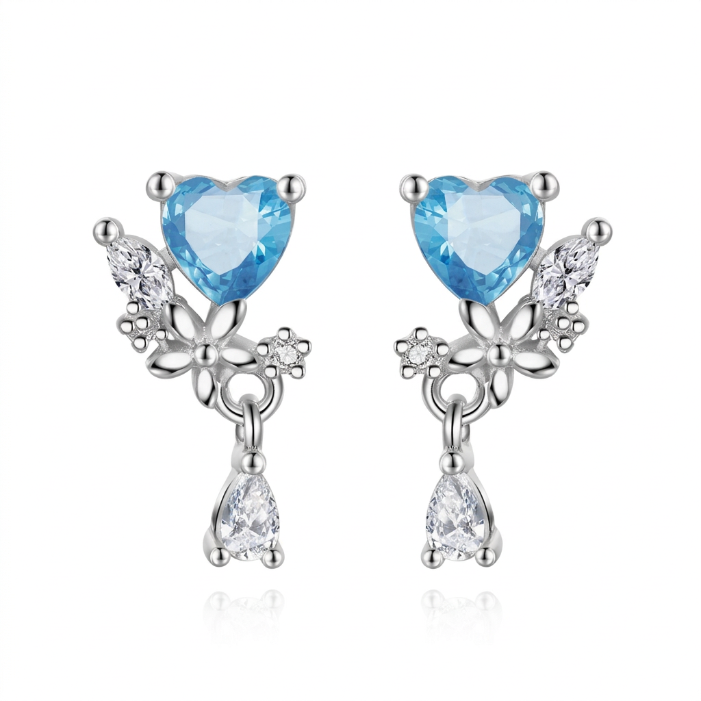 Aretes Corazón Rojo o Azul