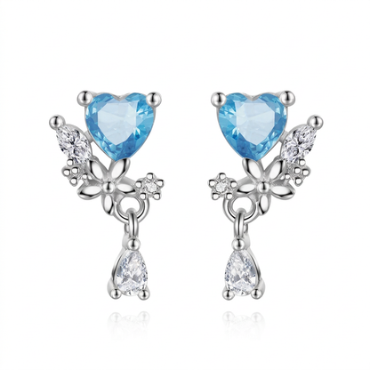 Aretes Corazón Rojo o Azul