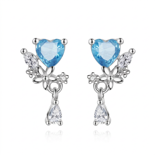 Aretes Corazón Rojo o Azul