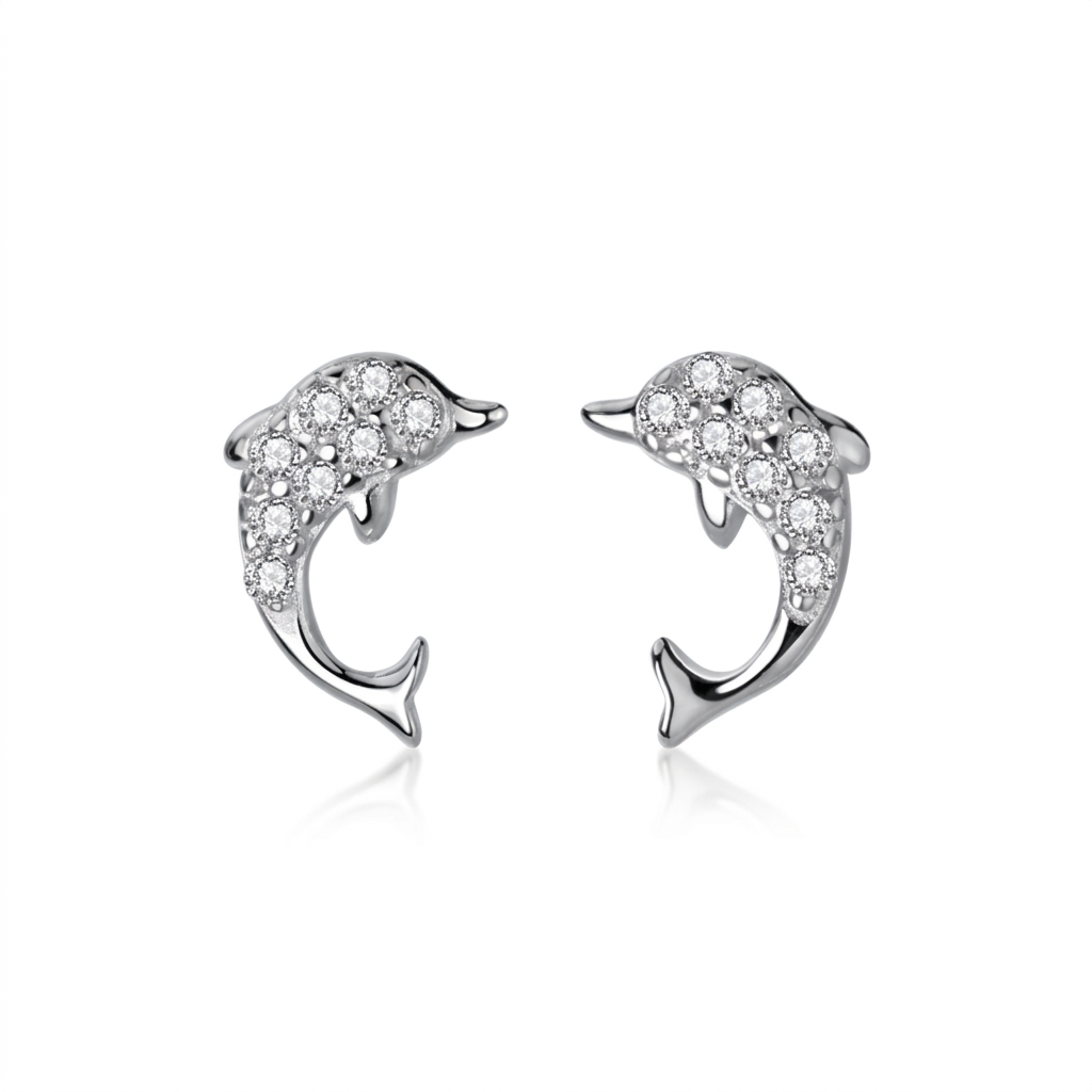 Aretes Delfines Simétricos
