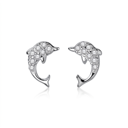 Aretes Delfines Simétricos