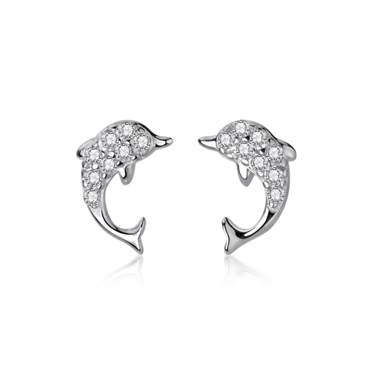 Aretes Delfines Simétricos