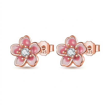 Aretes Flores en Blanco, Rosa o Negro