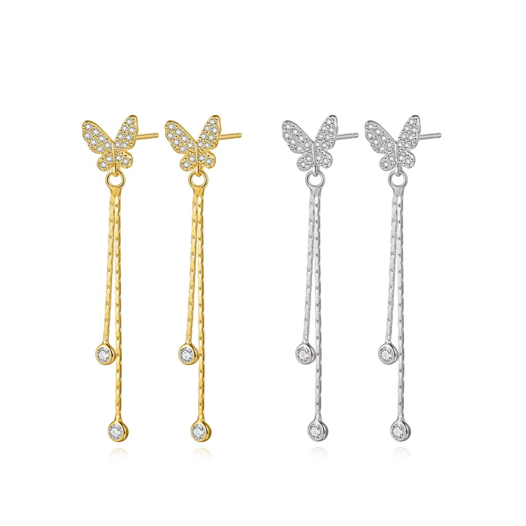 Aretes Mariposa Colgante