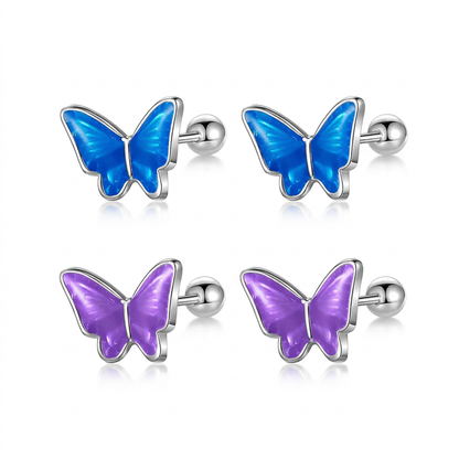 Aretes Mariposa Esmaltada de Colores