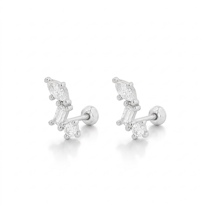 Aretes Irregulares con Zirconias