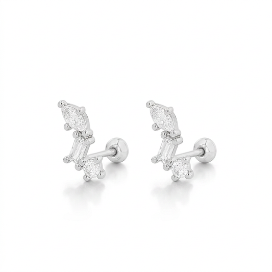 Aretes Irregulares con Zirconias