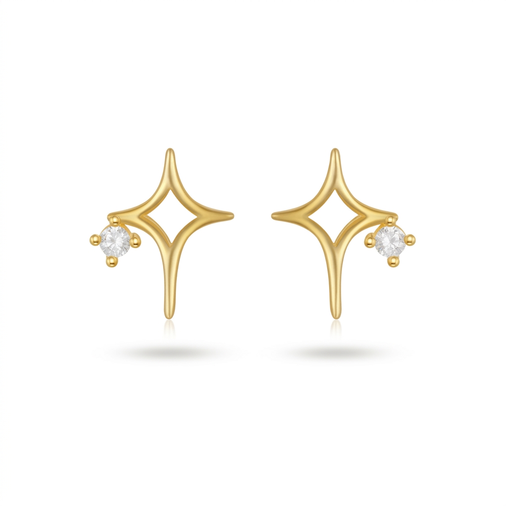 Aretes Estrella y Flor con Zirconias