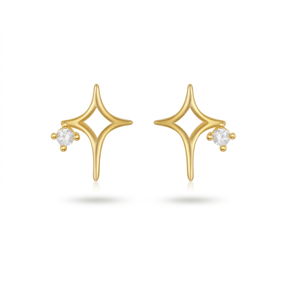 Aretes Estrella y Flor con Zirconias