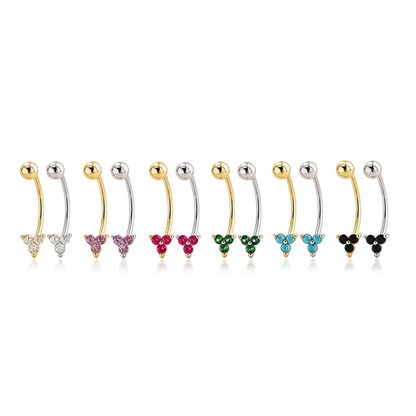 Aretes en C con Tréboles de Zirconia