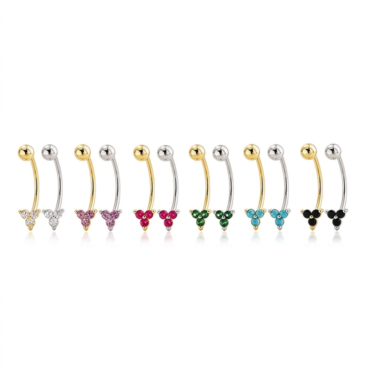Aretes en C con Tréboles de Zirconia