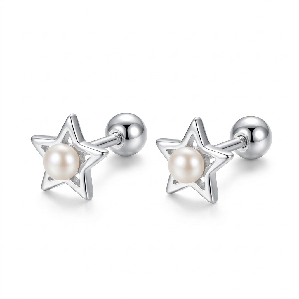 Aretes Estrella con Perla