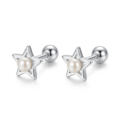 Aretes Estrella con Perla