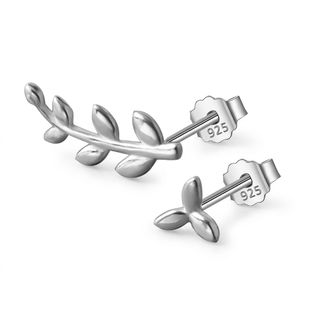 Aretes Hojitas Asimétricas