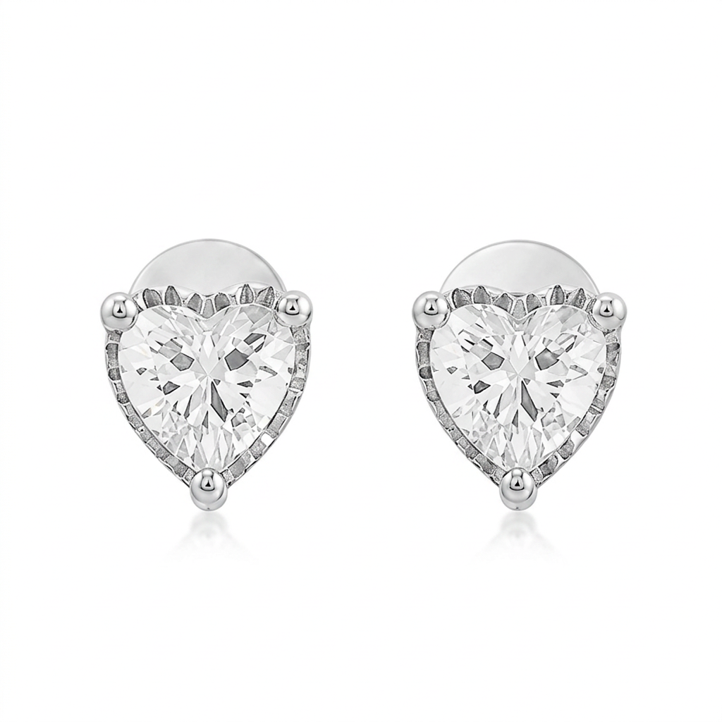Aretes Corazón de Zirconia