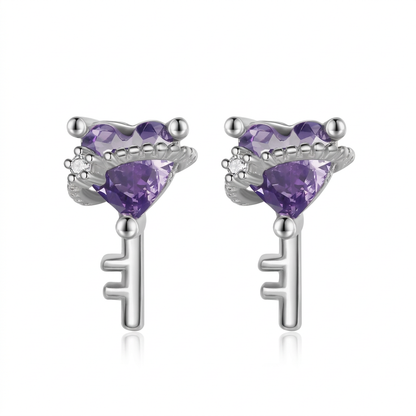 Aretes Llave del Amor con Zirconia