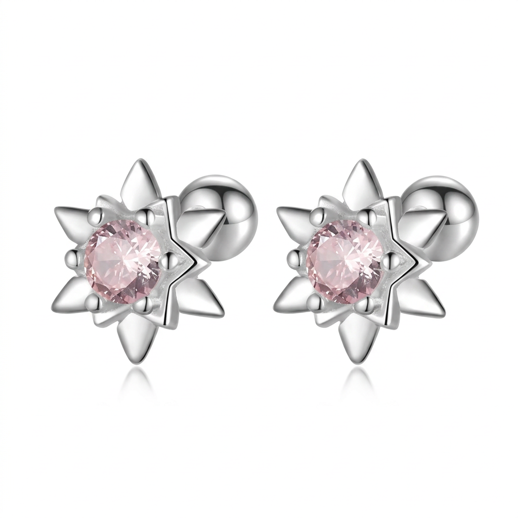 Aretes Estrella con Zirconia de Color