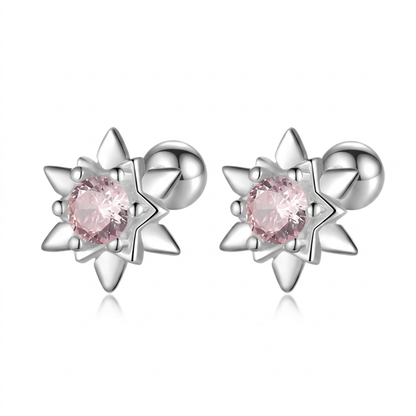 Aretes Estrella con Zirconia de Color
