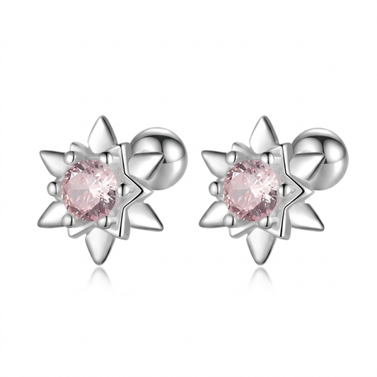 Aretes Estrella con Zirconia de Color