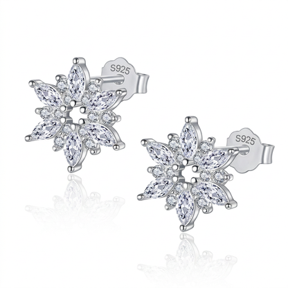 Aretes Copo de Nieve con Zirconias