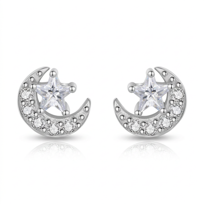 Aretes Estrella y Luna con Zirconias