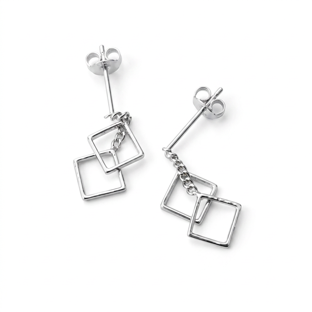 Aretes Cuadrados Entrelazados
