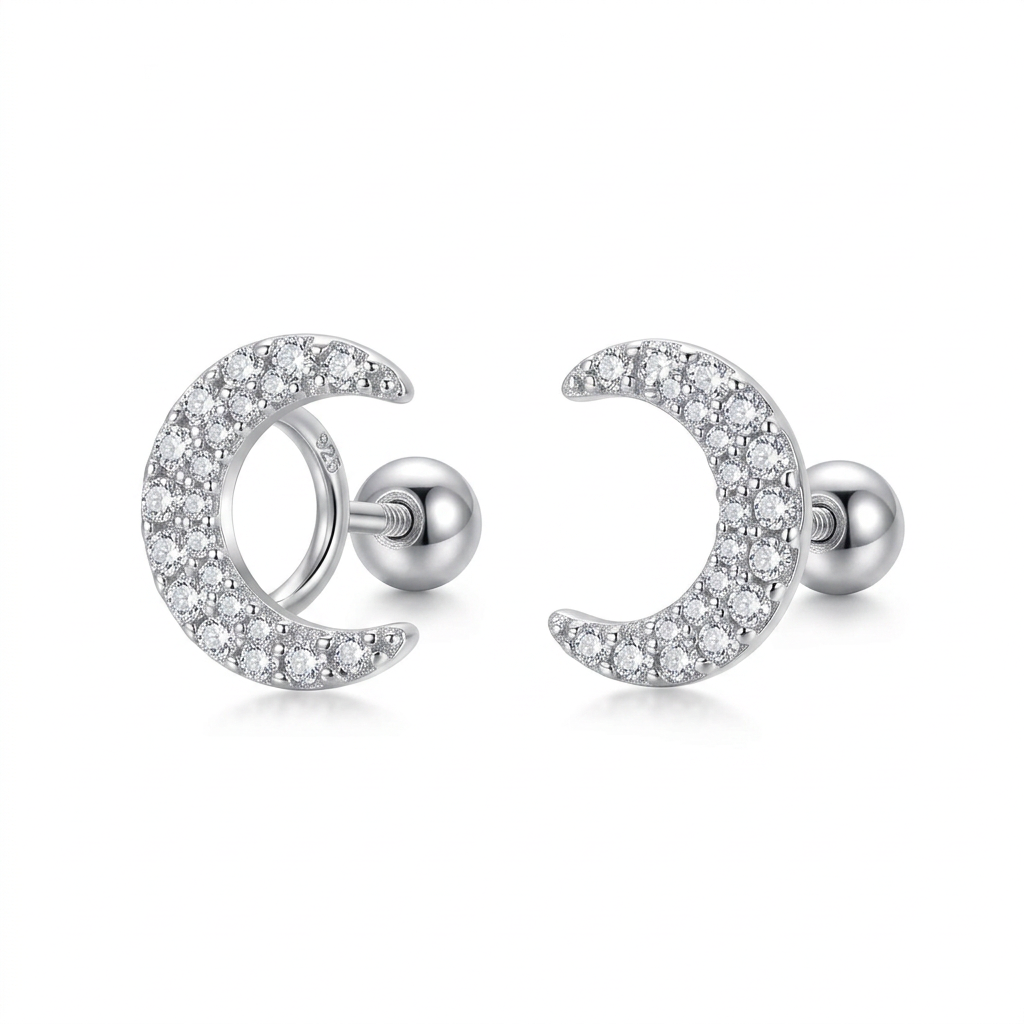 Aretes Luna Brillante