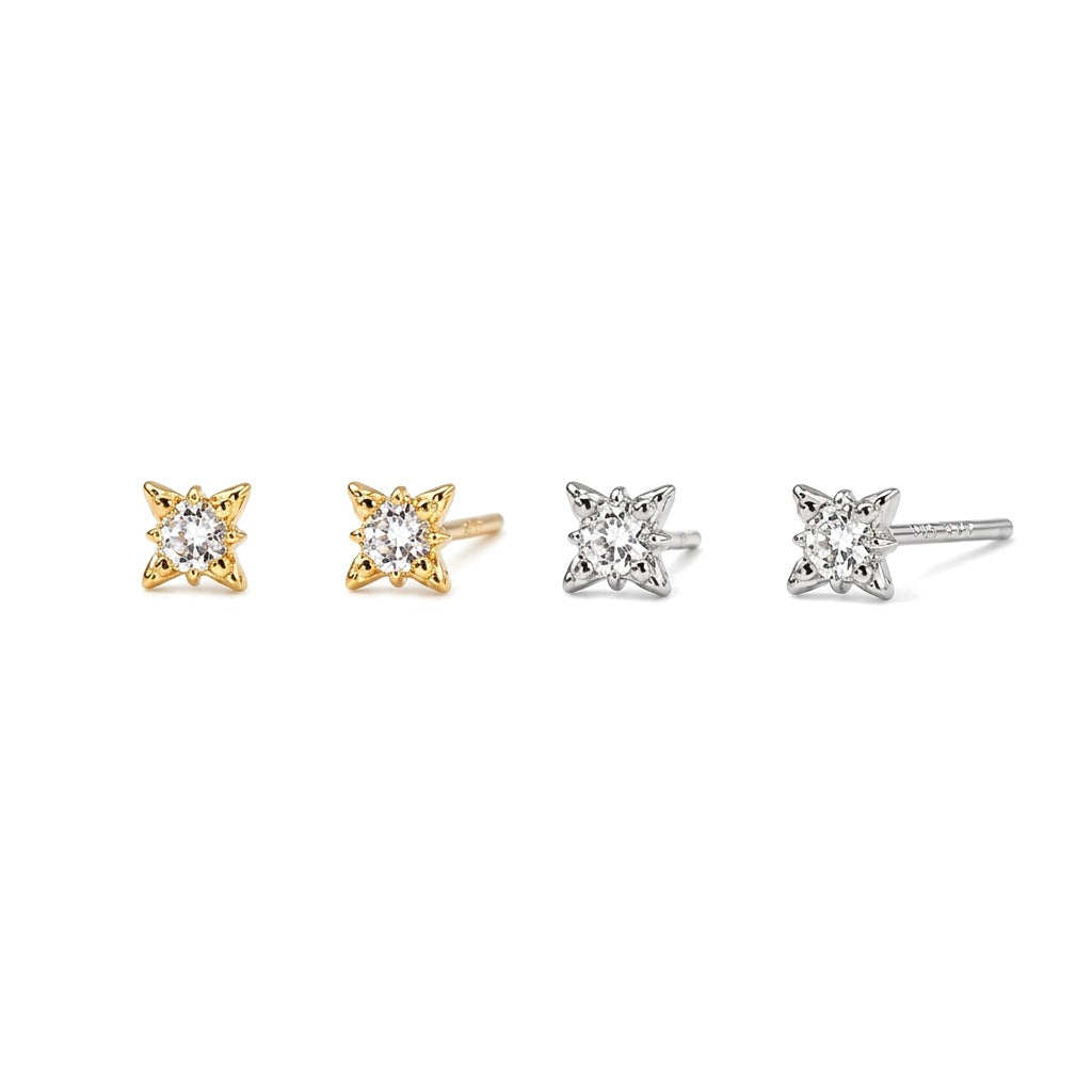 Aretes Estrella de Ocho Puntas con Zirconias