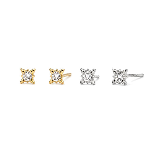 Aretes Estrella de Ocho Puntas con Zirconias