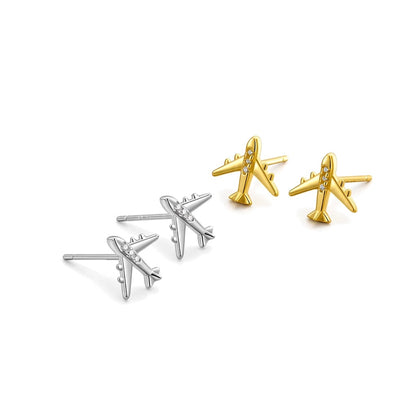 Aretes Avión con Zirconias