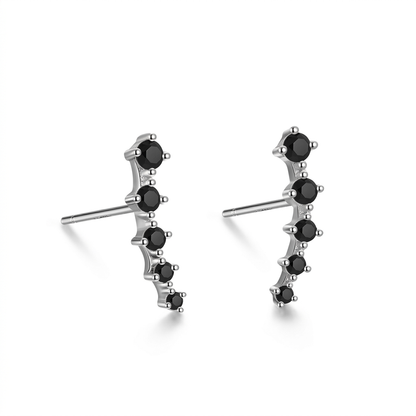 Aretes Curvos con Zirconias de Color