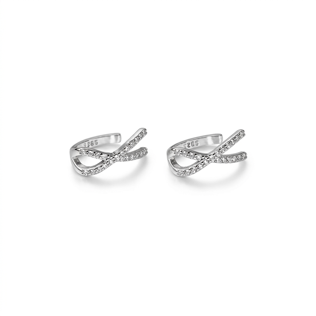Arete de Clip Cruz con Zirconias