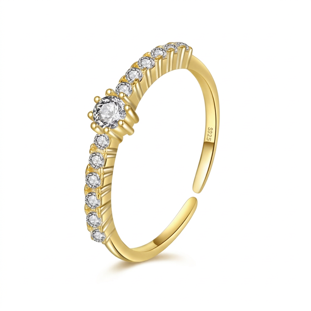 Anillo Abierto Geométrico Brillante