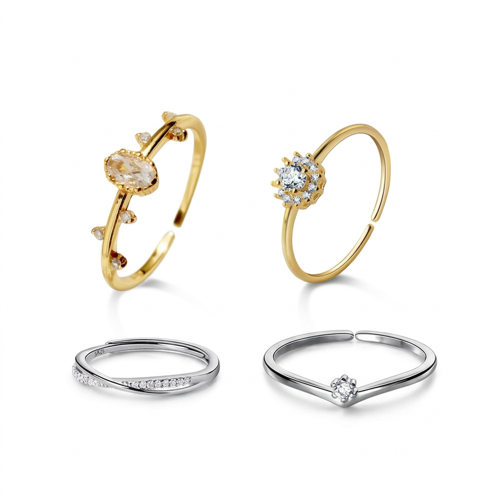 Anillo Abierto Copos de Nieve