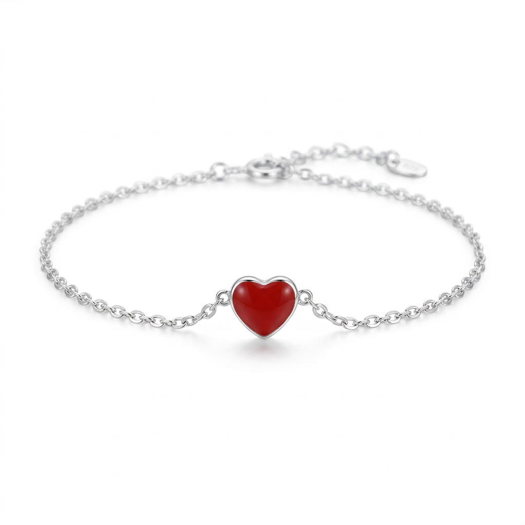Pulsera Corazón en Rojo, Verde o Rosa