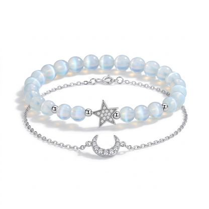 Pulsera Luna y Estrella con Ópalo