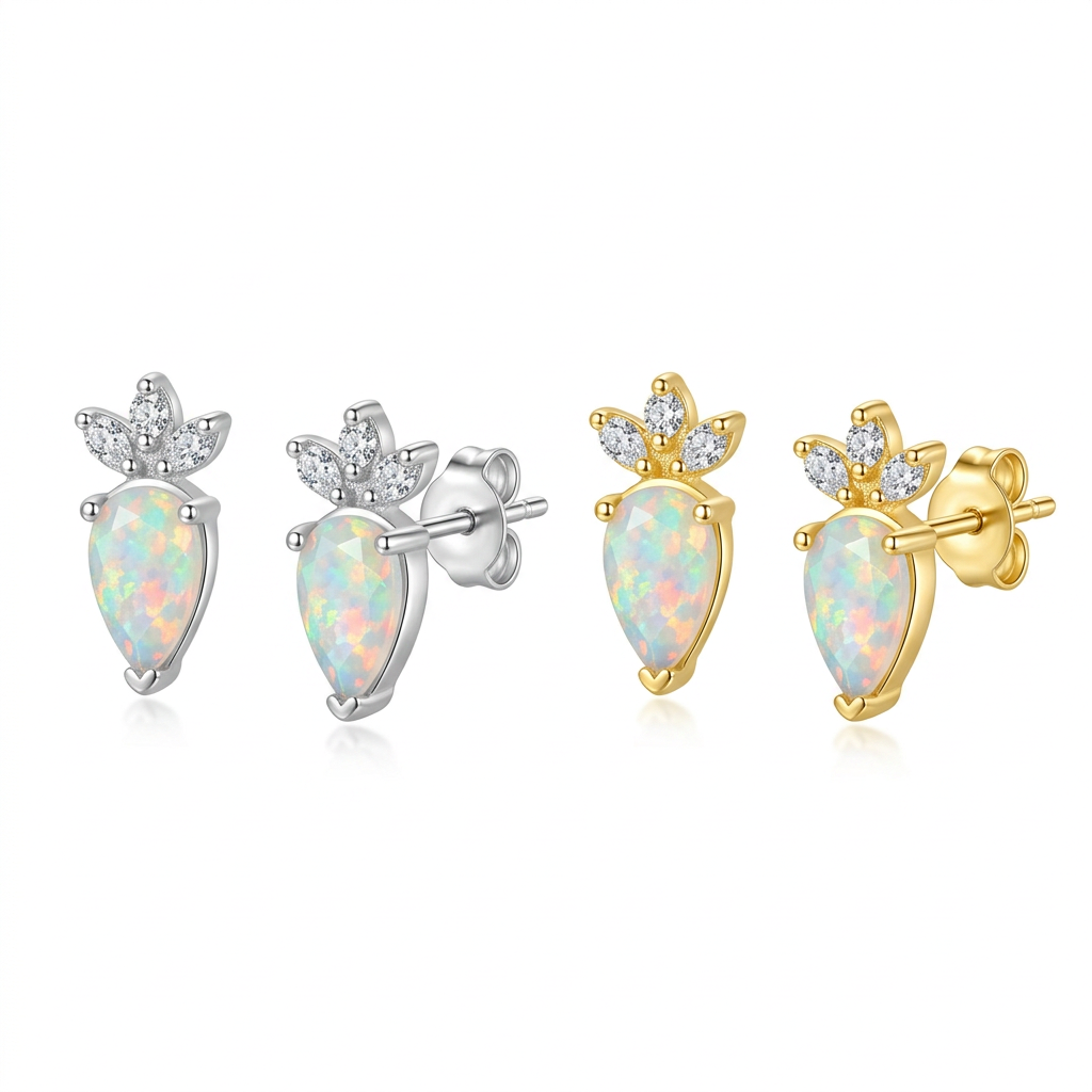 Aretes Zanahoria con Ópalo