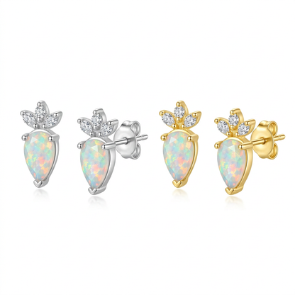 Aretes Zanahoria con Ópalo