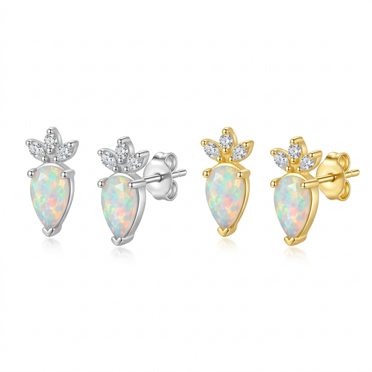 Aretes Zanahoria con Ópalo