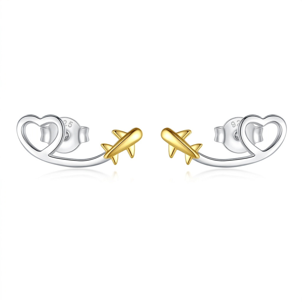 Aretes Corazón Calado Plano