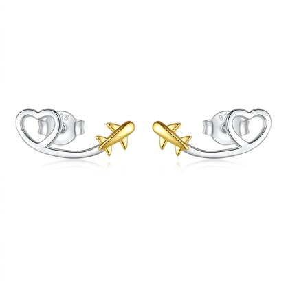 Aretes Corazón Calado Plano